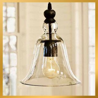 Ø 21cm (8.3)   Vintage Nordic Bell Glass Pendant Lamp Suspension 