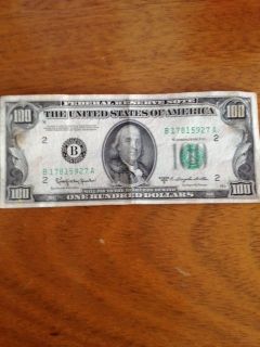 1950 D BENJAMIN FRANKLIN 100 DOLLAR BILL FEDERAL NOTE US CURRENCY 