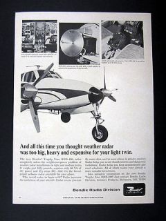 Bendix Trophy Line RDR 100 Weather Radar aircraft 1966 print Ad 