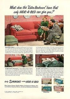 1948 Simmons Hide A Bed   Vintage Color Ad