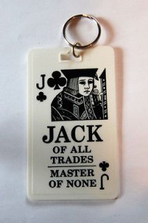 VINTAGE PLAYING CARD POKER PENDANT 1970s RETRO KEYCHAIN OLD KEY CHAIN 