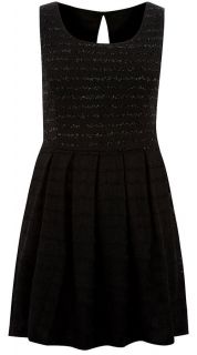 Ladies Plus Size Black Lace Detail Skater Dress #610