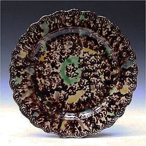 Whieldon English Pottery Plate   Circa 1760