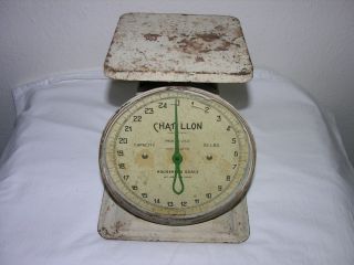CHATILLON Household 25 lbs scale, off white   vintage