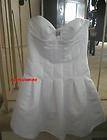 Betsey Johnson Cream Linen Grey Satin Belted Dress Size 4
