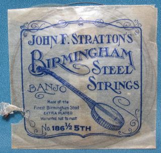 Vintage Strattons Birmingham Banjo String 186 1/2 5th