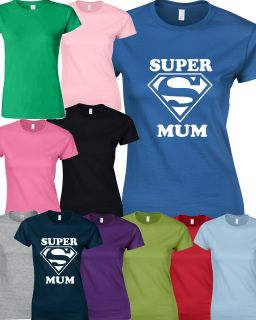   SHIRT SUPERMAN SUPERWOMEN Birthday Gift Mothers Day Present SUPER MUM