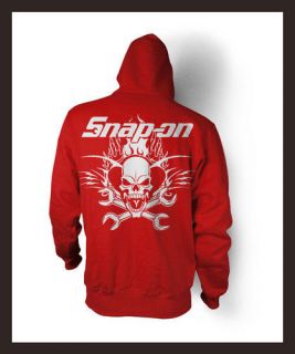 NEW Snap on Hoodie Snap on Tools shirt Garage Skull Wrenches RED 