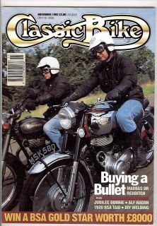 CLASSIC BIKE magazine 11/92 feat. BSA taxi outfit, Silver Jubilee 