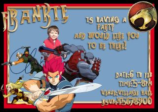 Deluxe Personalised New Thundercats Party invitations Birthday