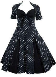 black polka dot dress in Dresses