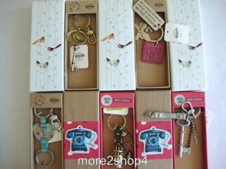 NWT Fossil Bird, Dog Tag, Heart , Bird Cage, or Bling Charm Key Fob of 