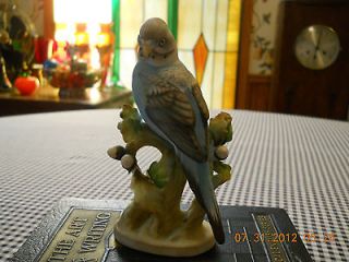   Lefton China Beautiful Blue Parakeet Bird Figurine KW464 Hand Painted