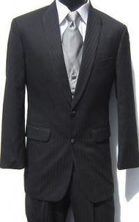 Mens Black Seven Unlimited Two Button Tuxedo Package Prom Wedding 