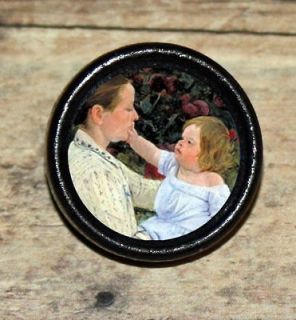   DAUGHTER LOVE Mary Cassatt Altered Art Tie Tack or Ring or Brooch pin