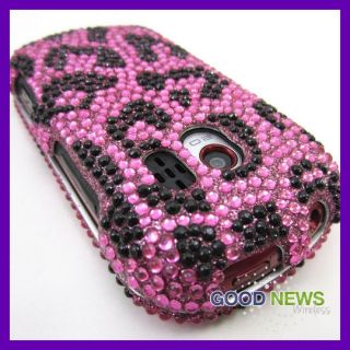   LG Extravert VN271 Pink Leopard Crystal Bling Hard Case Phone Cover