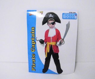 Pirate Captain Dress Up Pretend Play Costume Child Small Age 3 5 