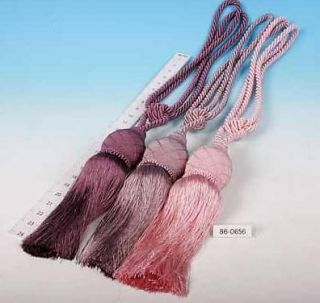 HANDCRAFTED CURTAIN TIE BACKS WITH TASSELS VARIOUS COLOURS AND SIZES 