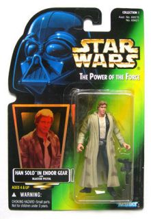   POTF2 Han Solo in Endor Gear with Blaster Pistol (1996) New, Sealed