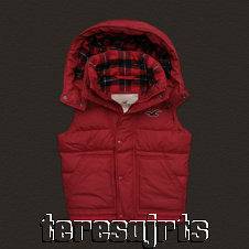 HOLLISTER BY ABERCROMBIE & FITCH TECOLOTE CANYON VEST JACKET RED HOOD 