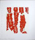 DONALD SULTAN Red Wall Flowers (Rows) SIGNED Silkscreen Print 