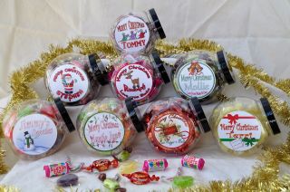 Personalised Christmas Themed Cookie Jars With Large Choice Of Sweets