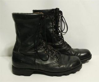 US Military Army Vintage 80s 1985 Black Leather Lace up Combat Boots 