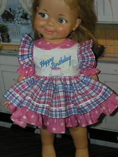 Happy Birthday Embroidered Dress w/ Bloomers Doll clothes fits 18 