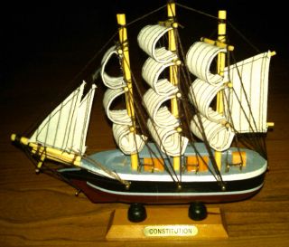 COLLECTIBLE CONSTITUTION SMALL WOODEN BOAT