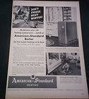 1953 American Standard PRINT AD Bathroom Sinks toilets