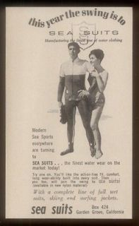 1963 Sea Suits scuba diving wet suit wetsuit photo vintage print ad