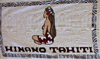 NEW HINANO BRAND TAHITI WOMENS PAREO white BODY WRAP