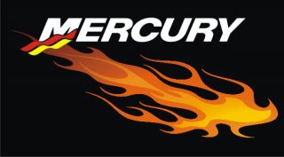Custom Mercury Flame outboard decals graphics motor boat