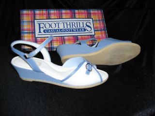 Foot Thrills Casual Footwear, Bonia Blue & White Sandals Style 4649 