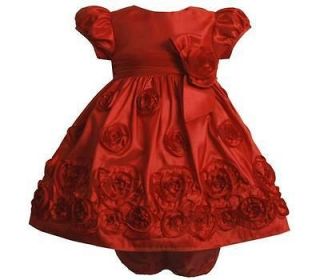 Bonnie Jean Baby Girls Red Taffeta Christmas Party Holiday Pageant 