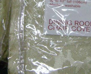 New NIP Sure Fit Dining Room chair cover Scrolls Champagne