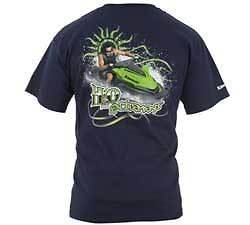 Kawasaki Jet Ski H2O Excitement T Shirt, New, Navy, Lg