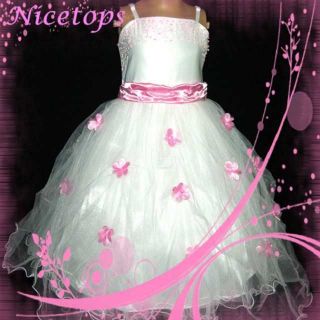 Pink Wedding Xmas Party Girl Dress Age 2 3 4 5 6 7 8 ​9