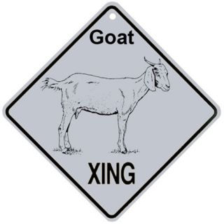 Boer Goat Xing (GRAY) caution Crossing Sign Gift