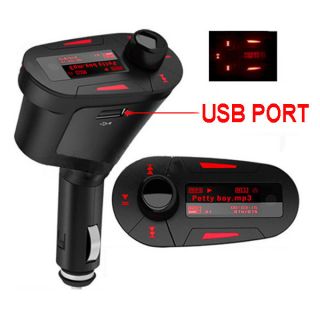   Car  Player Wireless FM Transmitter With USB SD MMC Slot remote Red