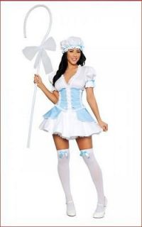 5p. Lil Bo Peep Adult Womens Halloween Costume Party Dress with Sheep 