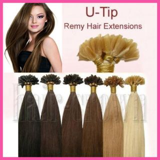 SILKY STRAIGHT NAIL U TIP PRE BONDED REMY NATURAL HUMAN HAIR EXTENSION 