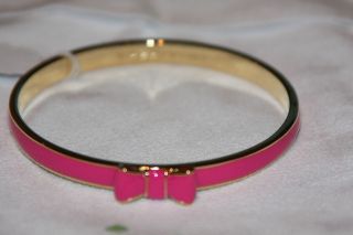 NWT Kate Spade Jewelry Take a Bow Gold & Pink Thin Bangle Bracelet
