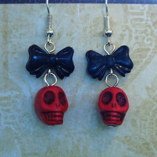 skull bow earrings in Earrings