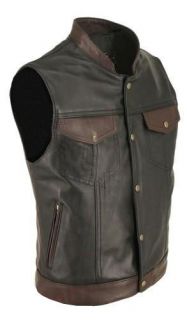 Mens 100% Pure Cow Leather Waistcoat / Bikers Vest (BR4) From £50.00