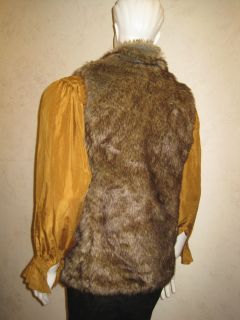 HALLOWEEN Realistic Gray&Brown Wolf FauxFur UNISEX Vest TUDOR, GAME OF 