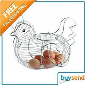   Large Chrome Plated Wire Chicken Hen Poultry Egg Holder 30Cm X 25Cm