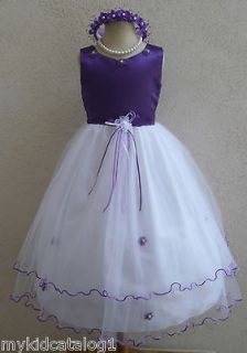 KC2 NEW PURPLE TODDLER WEDDING PARTY PAGEANT FLOWER GIRL DRESS 2 4 6 8 