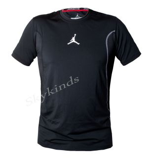 Nike Jordan Get Ready Fitted Mens Training Track Field Shirt Black 