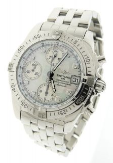 New Mens Breitling Chrono Cockpit Galactic A13358 Stainless Steel 